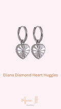 Eliana Diamond Heart Huggies