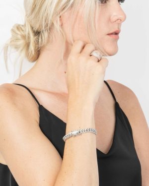 Iced Out Cuban Bracelet - Silver