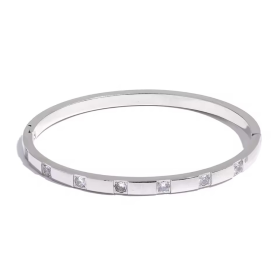 Halo Bangle - Silver